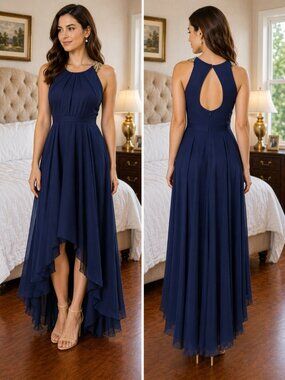 Allison Parris Navy Blue Midnight Moon Formal Gown $550